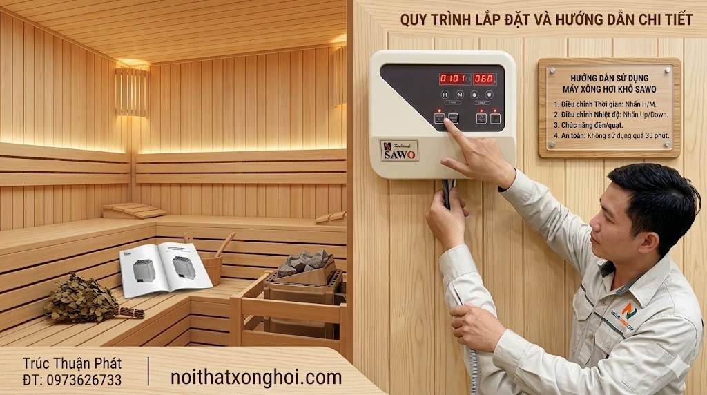 lắp đặt bàn giao phòng xông hơi máy xông hơi khô - Phòng xông hơi khô Đà Nẵng