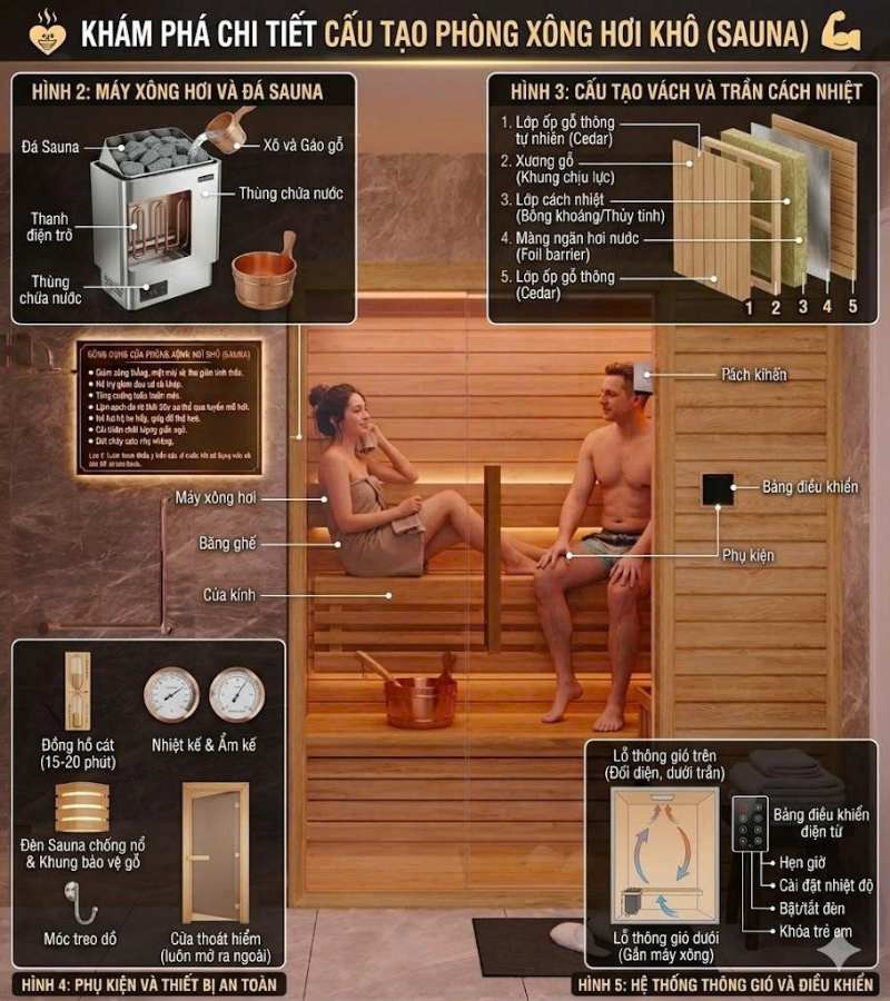 thi công phòng xông hơi khô trọn gói tại Đà Nẵng