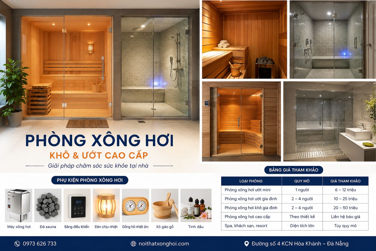 Báo Giá Phòng Xông Hơi Tại Đà Nẵng Mới Nhất – Chi Phí Lắp Đặt Chi Tiết