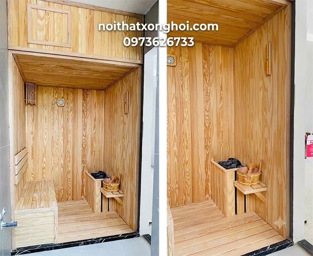 Thiết kế phòng xông hơi gia đình tại Đà Nẵng bằng gỗ thông cao cấp